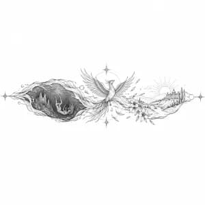 Phoenix Tattoo тату эскиз