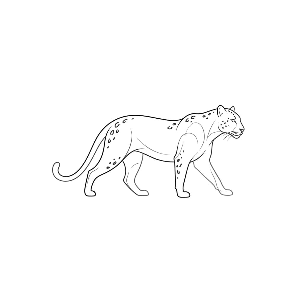 Тату эскиз: minimalista leopardo
