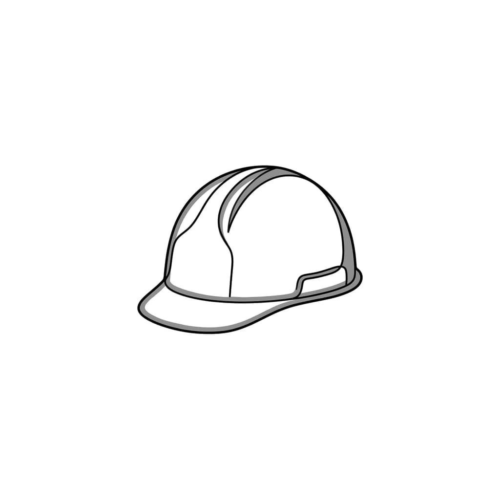 Тату эскиз: ‎Diseño una sola línea, casco de seguridad (femenino y sutil)
‎Una línea continua muy fina (sin levantar el lápiz)
‎Empieza desde abajo, como una curva suave (la visera del casco)
‎La línea sube lentamente formando:
‎el borde frontal del casco
‎luego hace una curva redondeada arriba (la cúpula)
‎En la parte superior, sin romper la línea, se dibuja una ligera división central (muy sutil, apenas insinuada)
‎Baja por el lado contrario formando el cuerpo del casco detalle femenino y profesional 
‎un