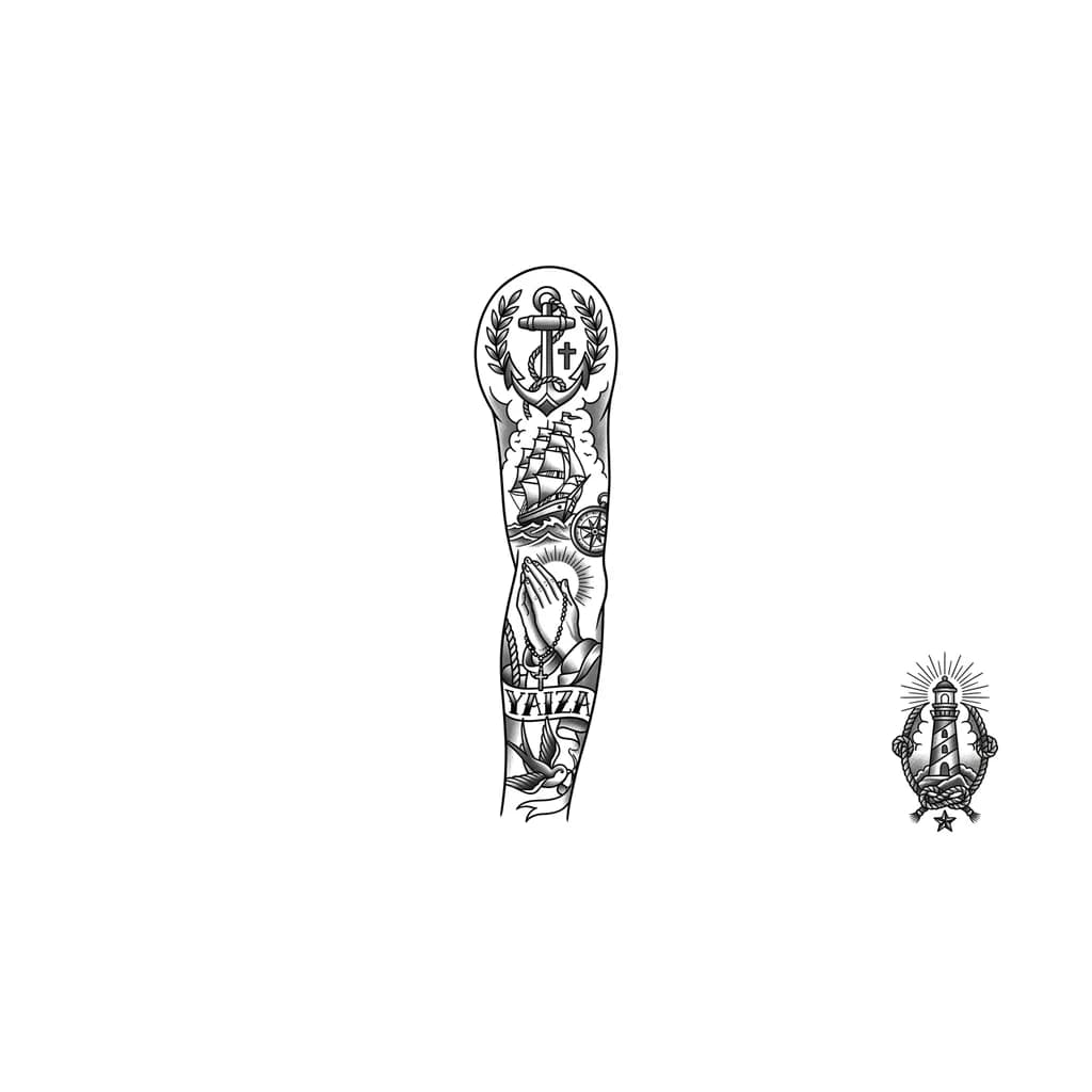 Тату эскиз: es un nombre con algo de rezar o que tenga que ver con dios 