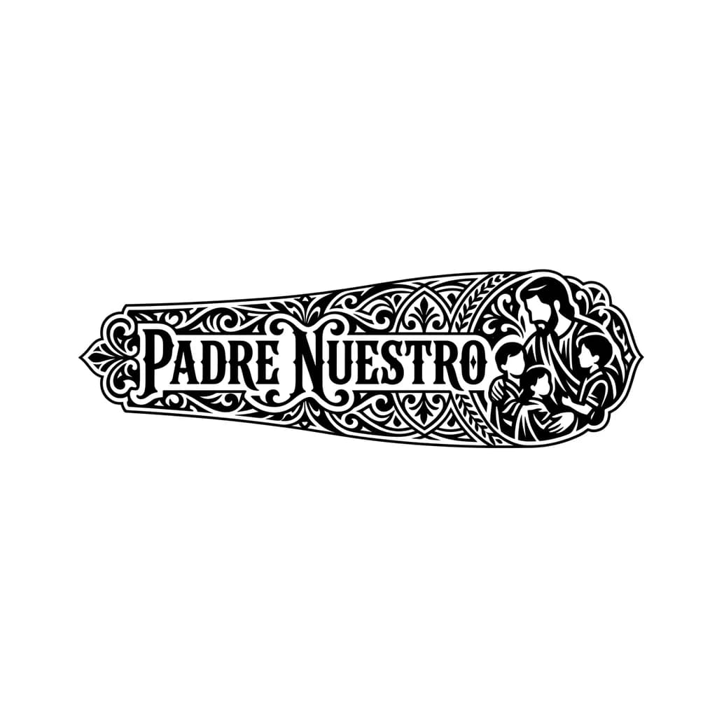 Тату эскиз: padre nuestro con mis hijos a un costado 