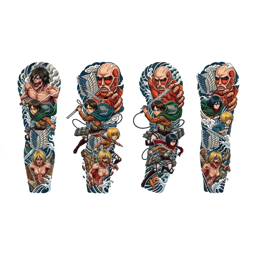 Тату эскиз: Quiero una manga con temática de ataque de titanes