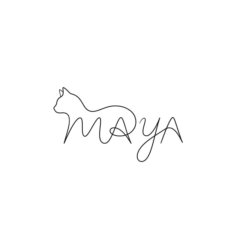 Тату эскиз: SILUEAT DE GATO QUE PONGA MAYA
