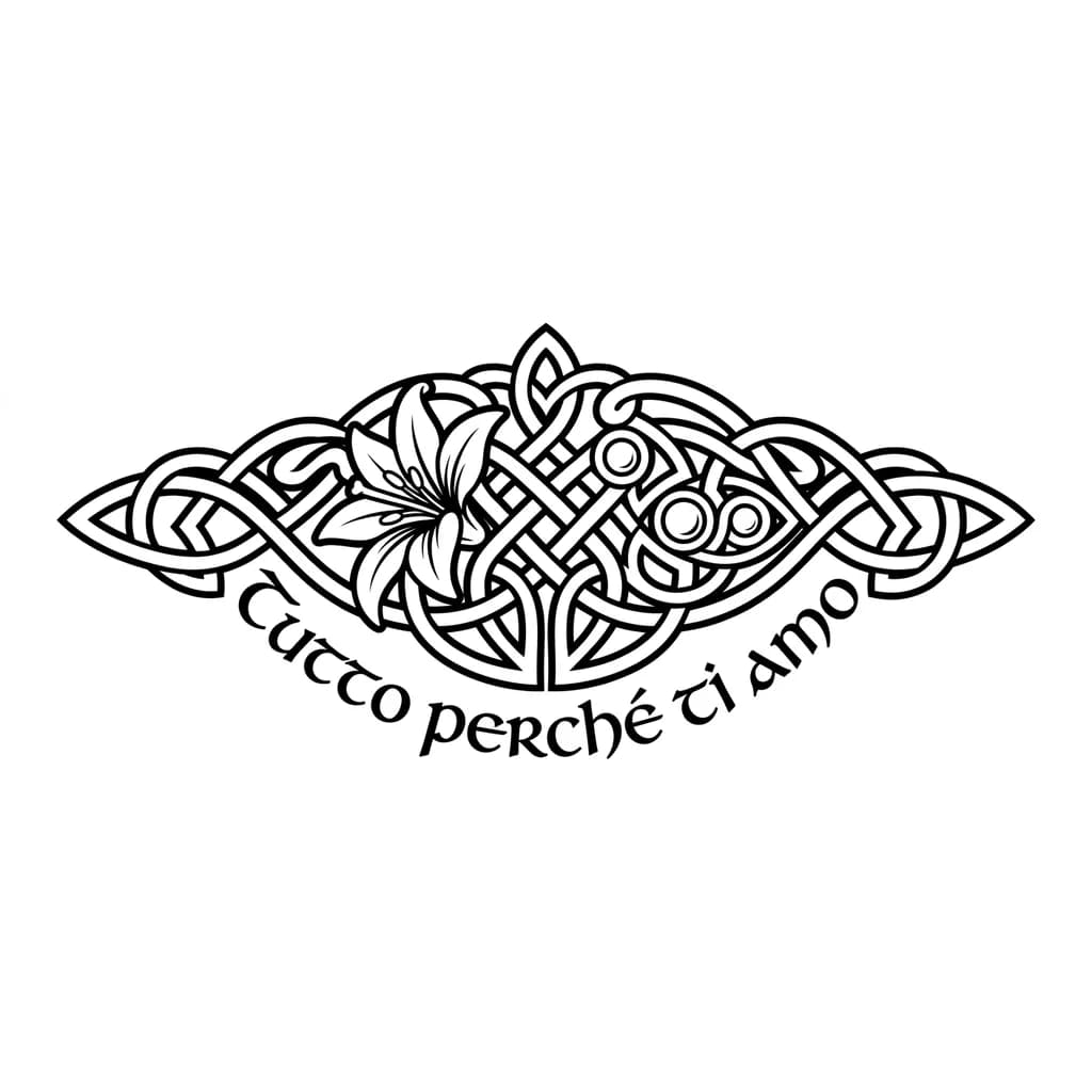 Тату эскиз: Tatuagem para casal com frase e que tenha representado lirio e pérola