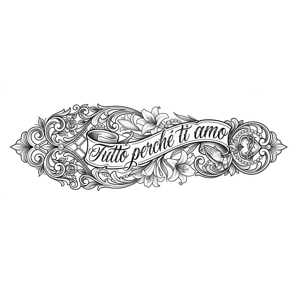 Тату эскиз: tatuagem sem cruz, sem santos ou santas, que tenha como representação lírios e pérolas
