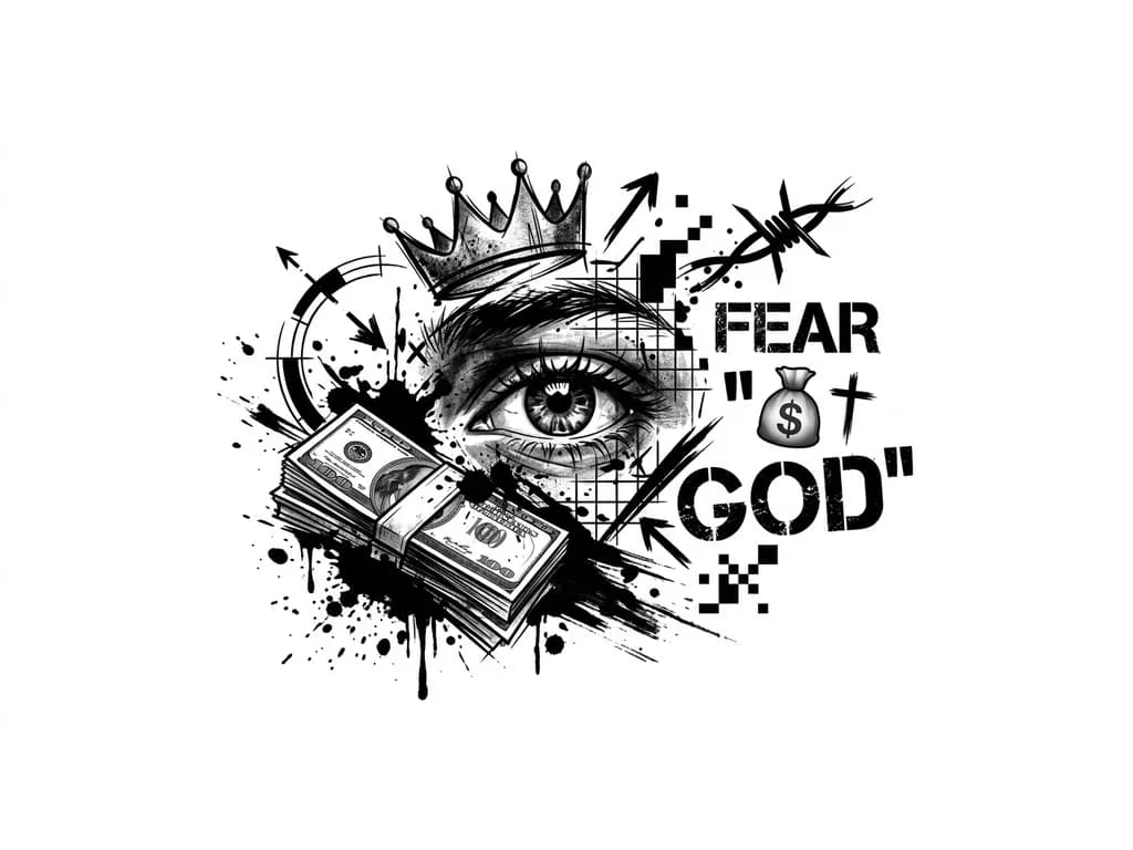 Тату эскиз: Fear 💸God