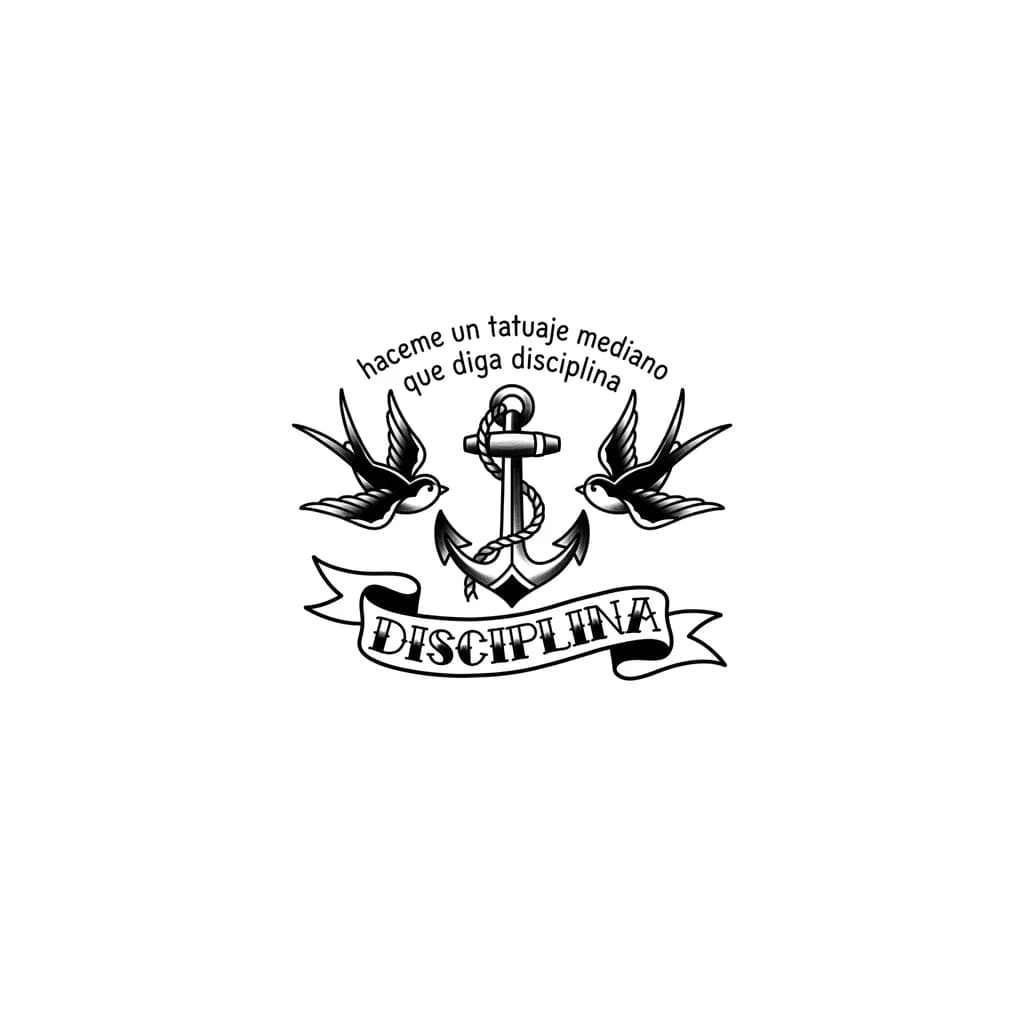 Тату эскиз: haceme un tatuaje mediano que diga disciplina
