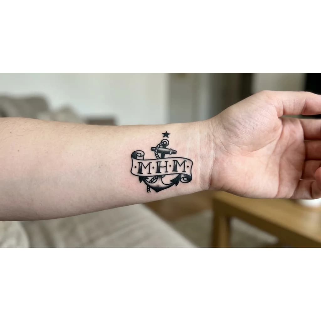 Тату эскиз: Uma tatuagem minimalista no punho do braço 