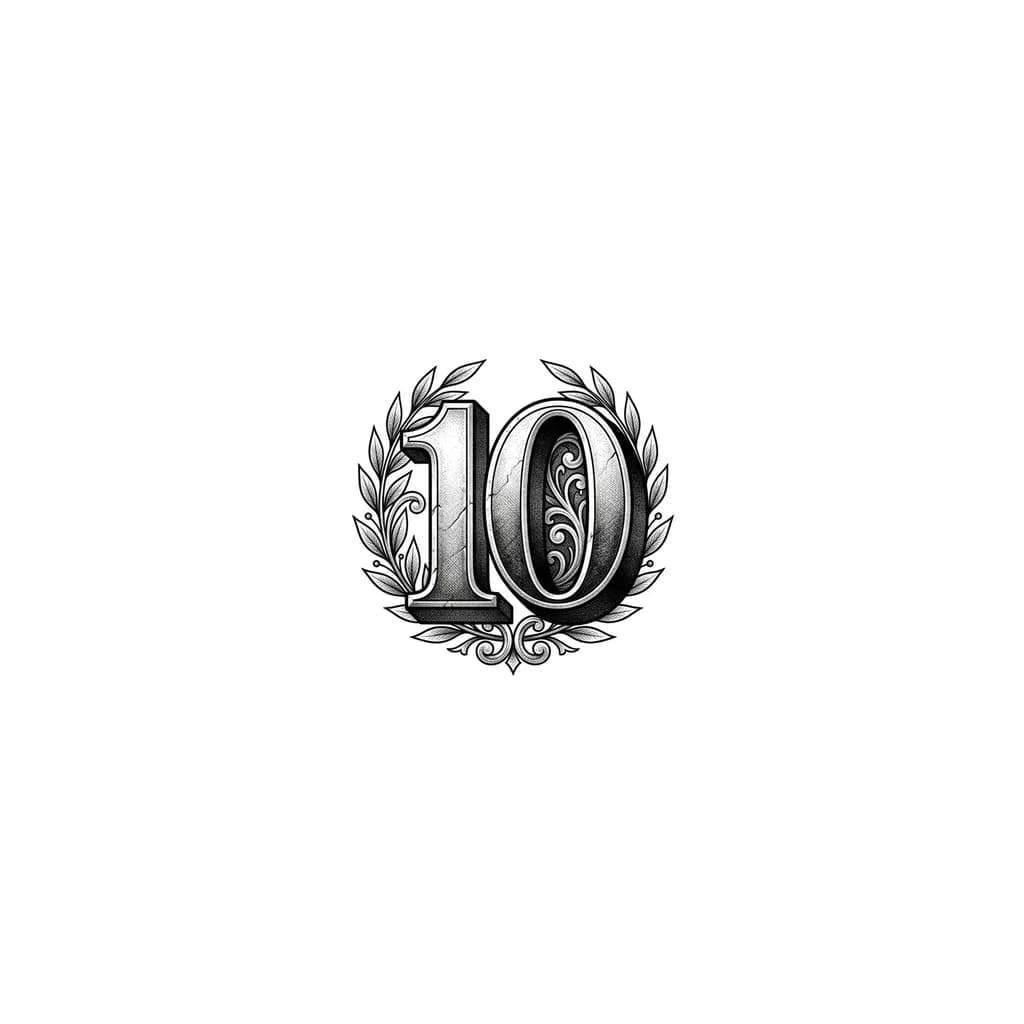 Тату эскиз: El numero 10