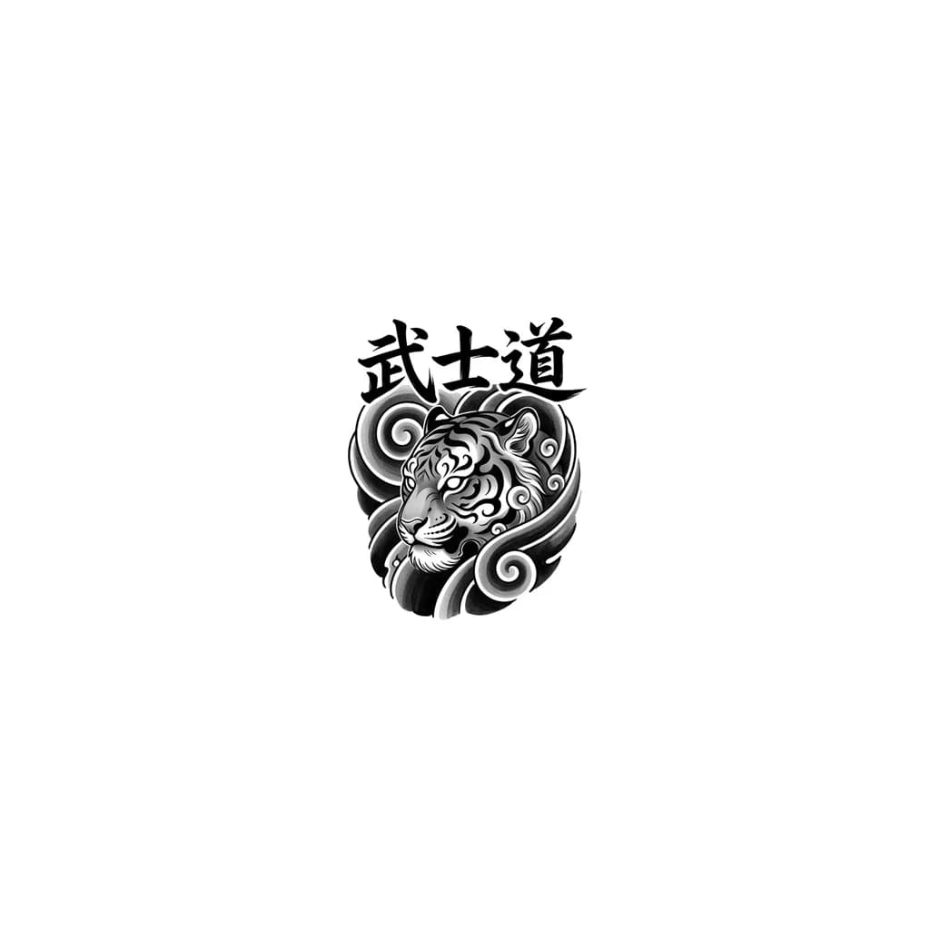 Тату эскиз: “oriental blackwork ilustrativo con elementos de irezumi y lettering asiático”