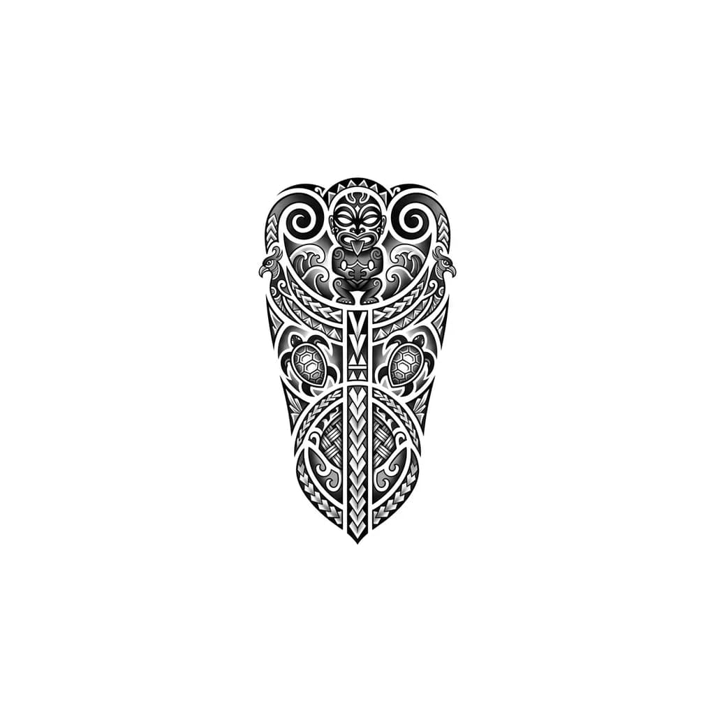 Тату эскиз: A tatuagem deve representar a familia e a proteção divina sobre a mesma. O portador desta tatuagem é o principal orador pela prosperidade da sua familia. Deve também conter elementos que representem os ancestrais que protejem e guiam a familia pelo caminho da saude e posperidade. A familia deste vive perto do mar de onde recem toda a energia divina e acestral