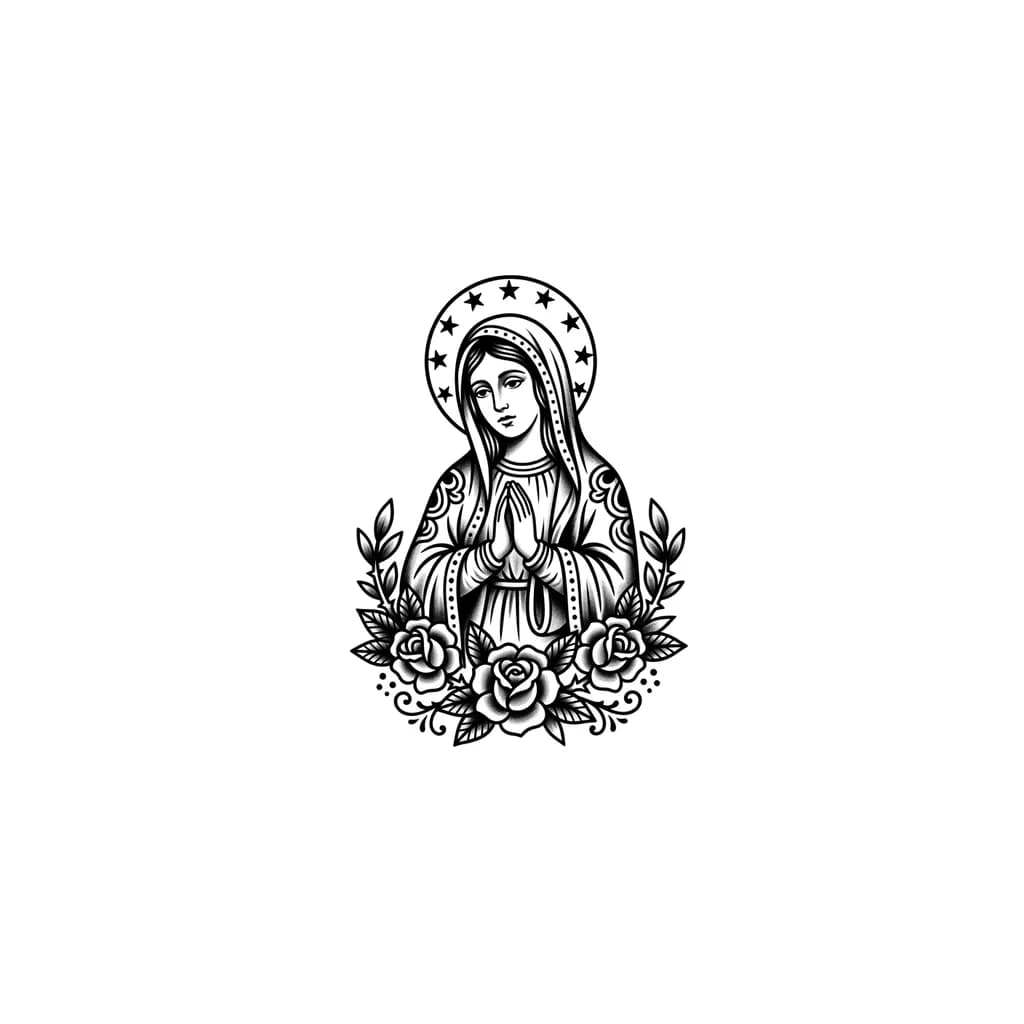 Тату эскиз: Virgen 