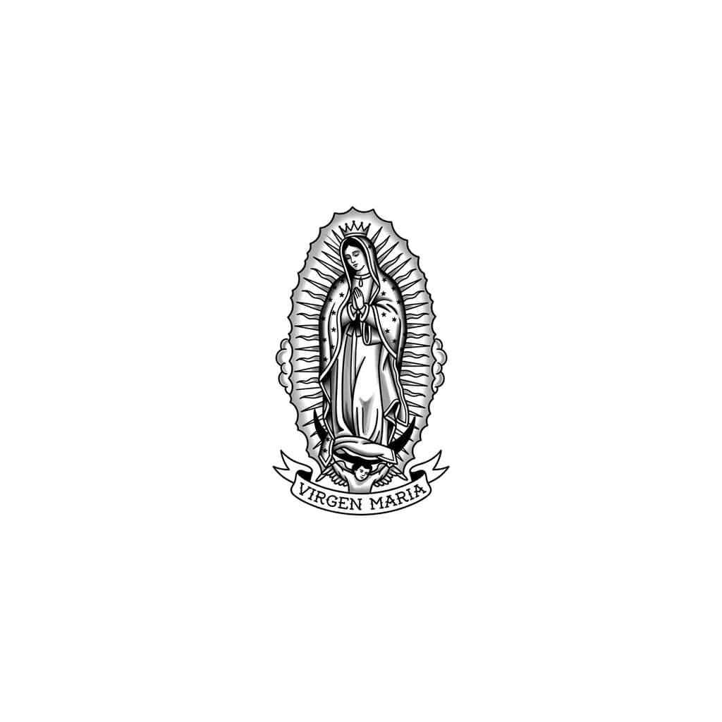 Тату эскиз: Virgen realismo