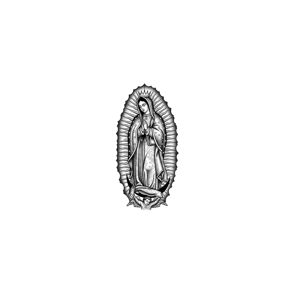 Тату эскиз: Virgen 