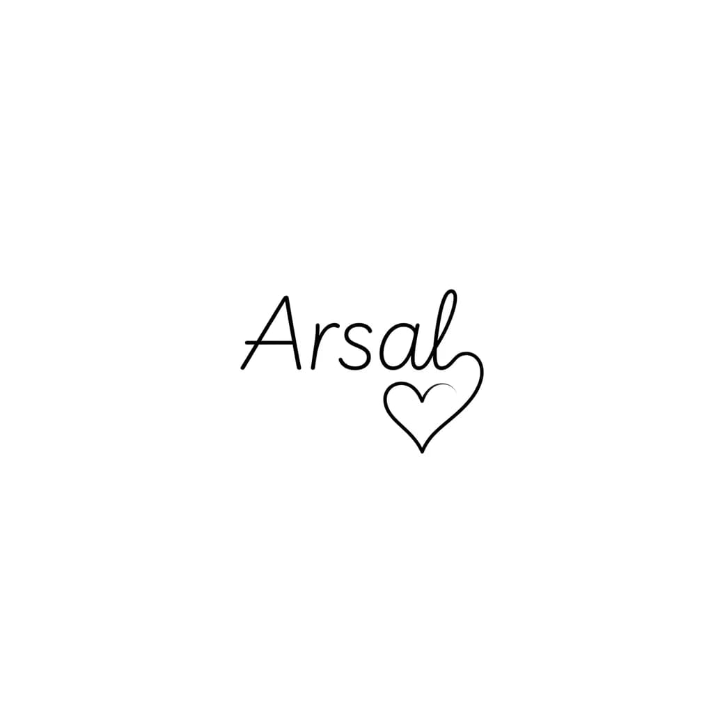 Тату эскиз: Arsal with heart
