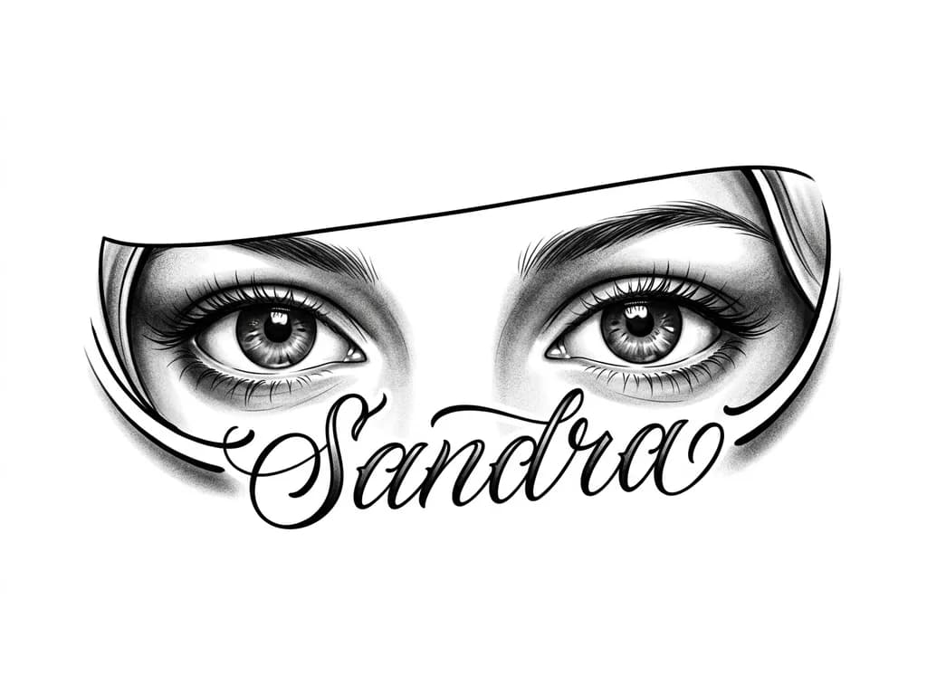 Тату эскиз: Quiero los ojos de mi madre pero con un estilo único 