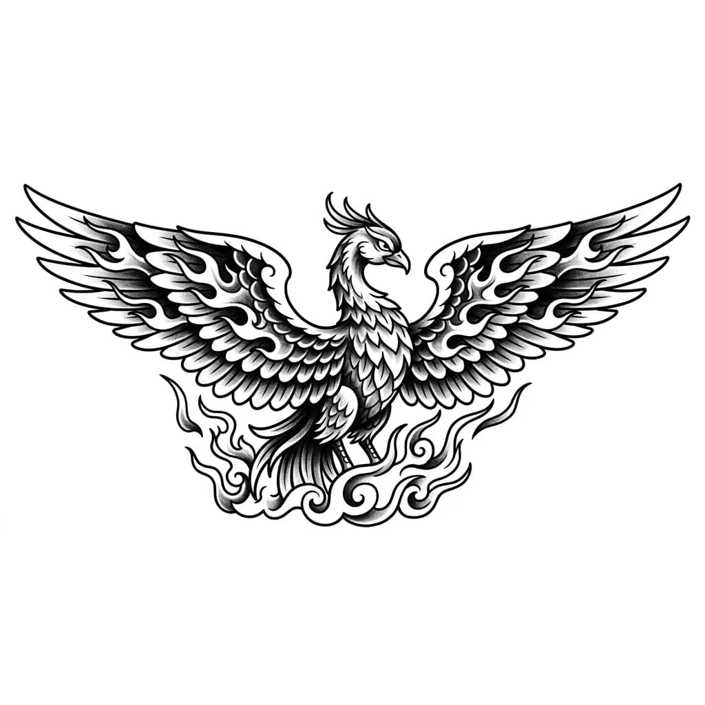 Тату эскиз: uma fénix com um fogo elegante
liberdade
reconstrução
