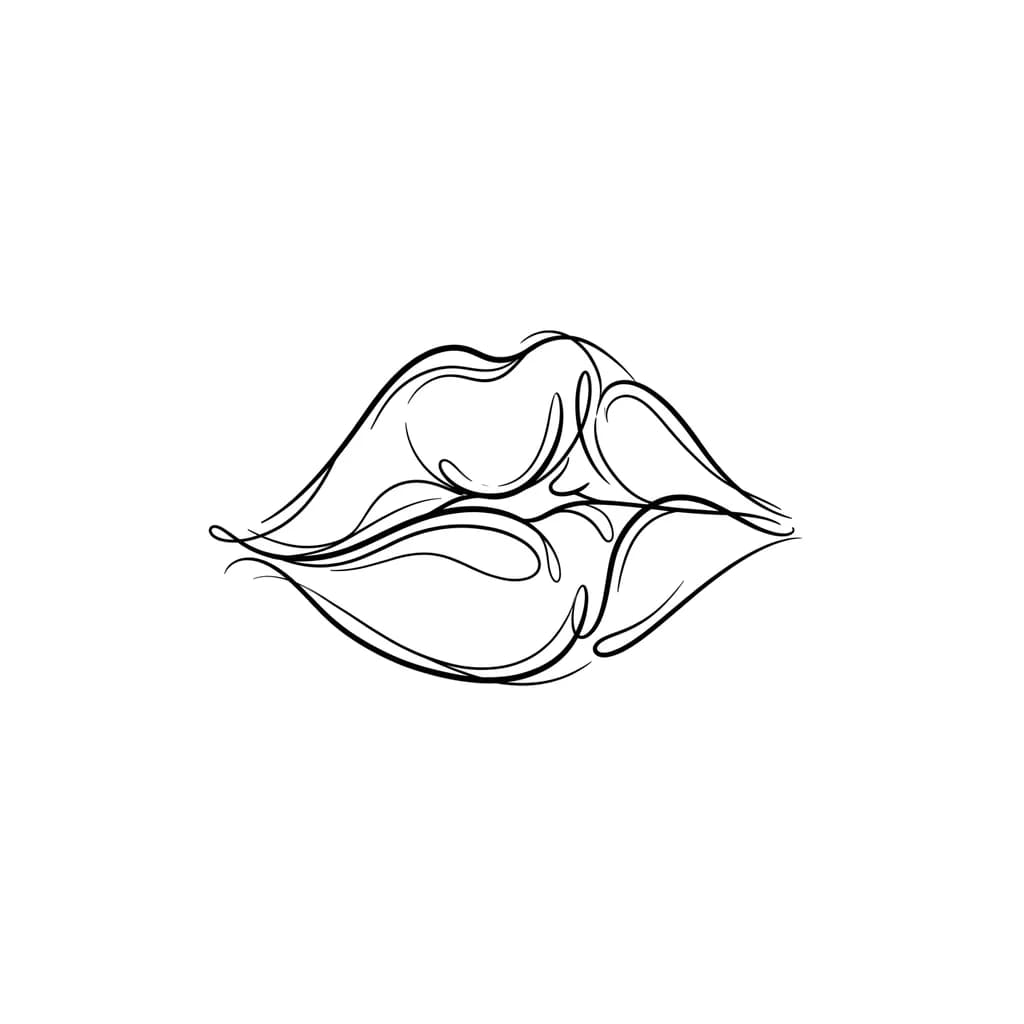 Тату эскиз: وشم على شكل قبلة💋
