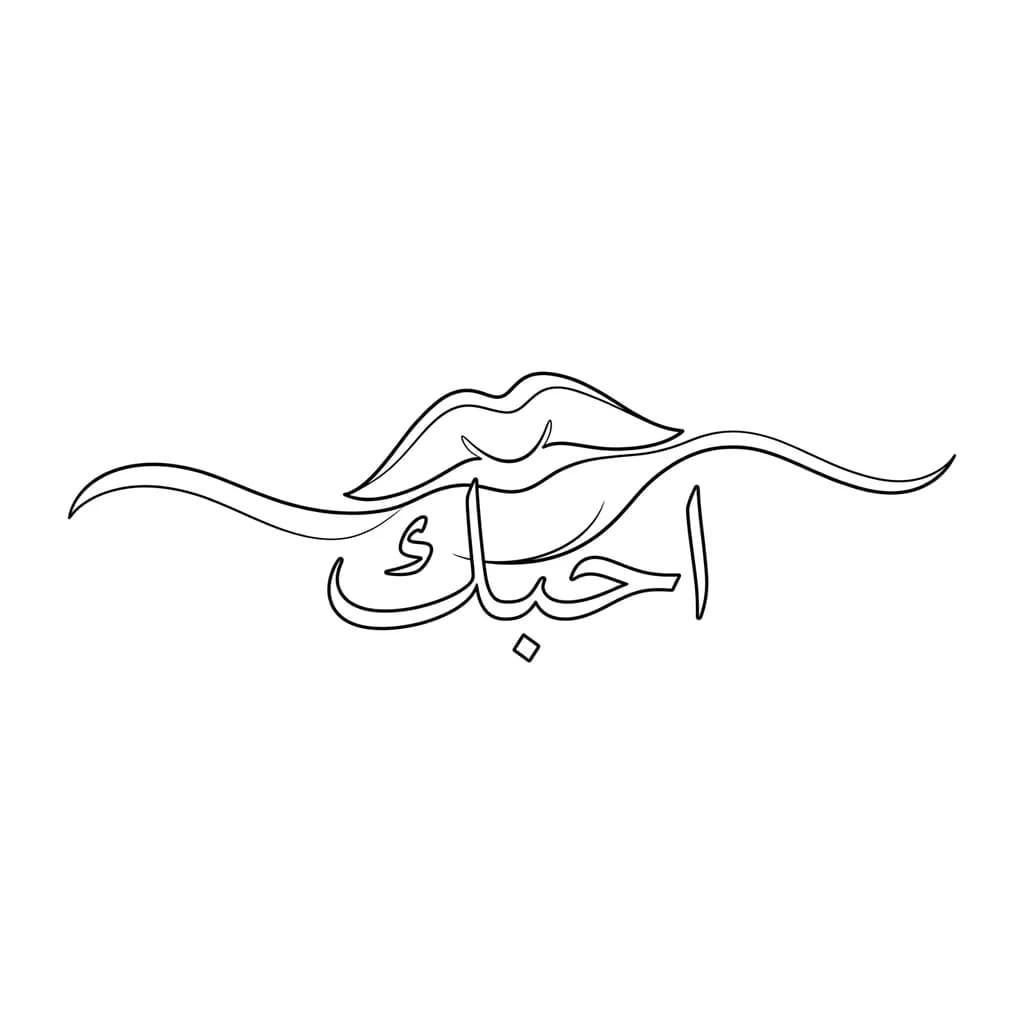 Тату эскиз: وشم على شكل قبلة💋