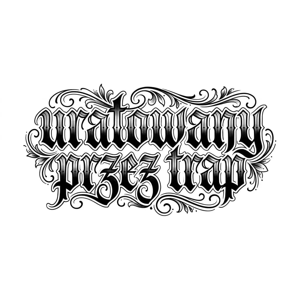 Тату эскиз: napis na kostce, uratowany przez trap
