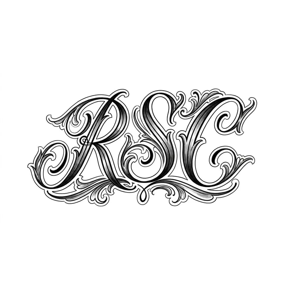 Тату эскиз: RSC - just these initial tatoo