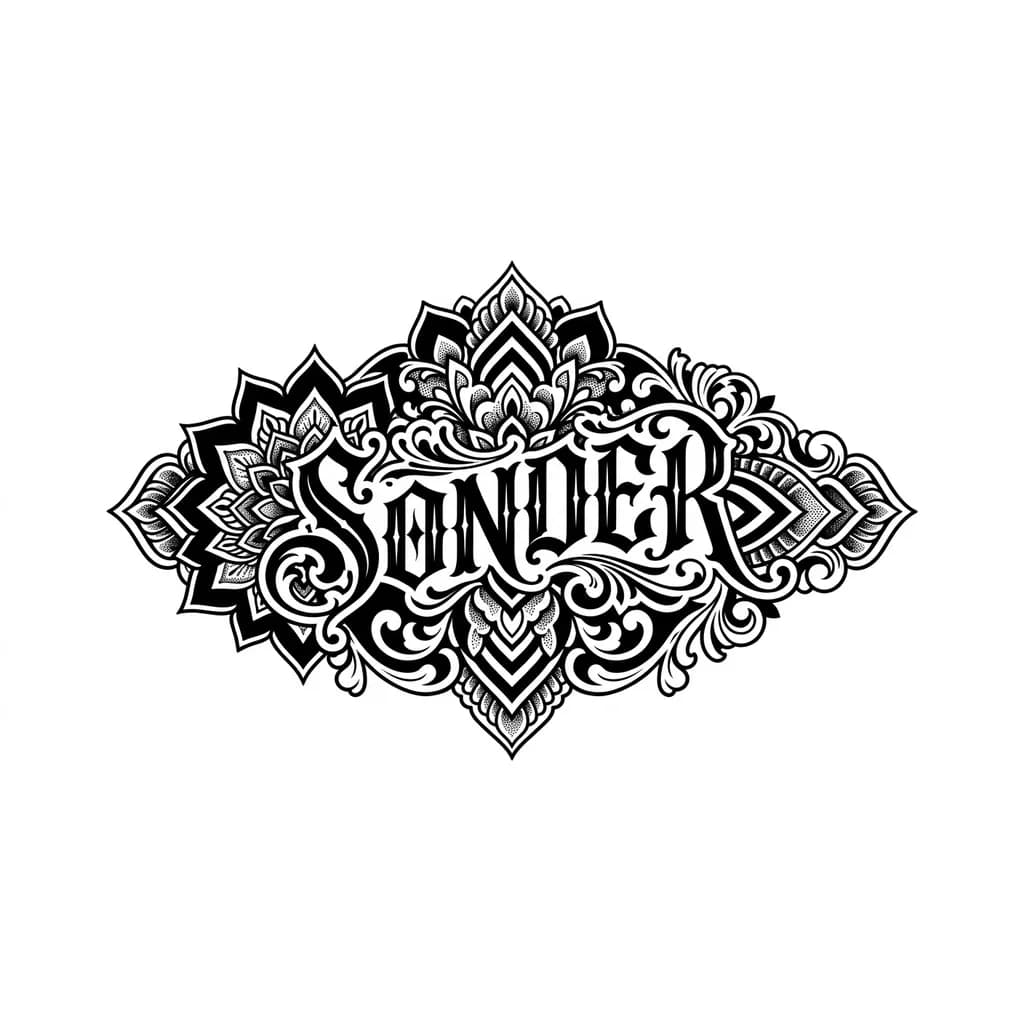 Тату эскиз: The word “sonder ” more aesthetic look