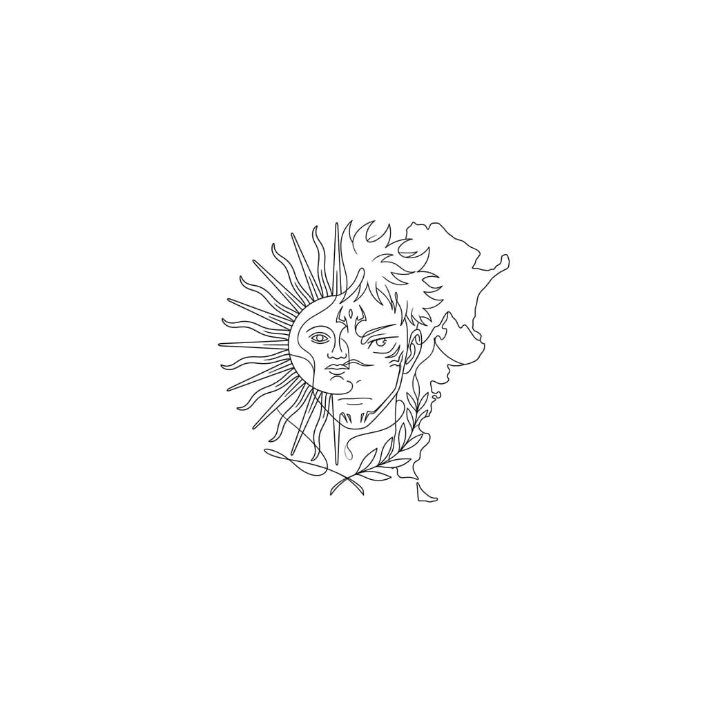 Jujutsu Kaisen and Argentina Minimalist tattoo