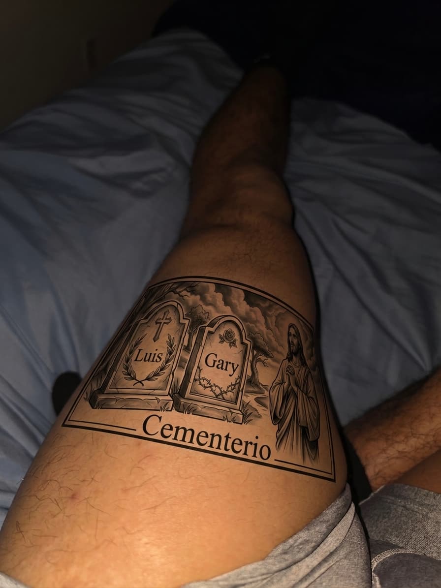 Тату эскиз: Tryon: thigh