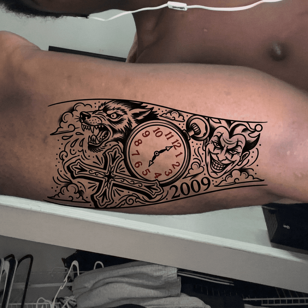 Тату эскиз: Tryon: forearm