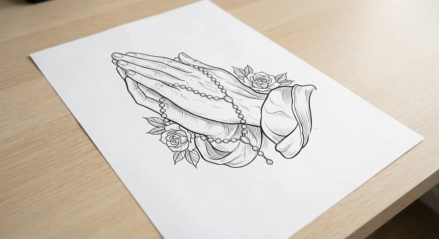 Chicano praying hands