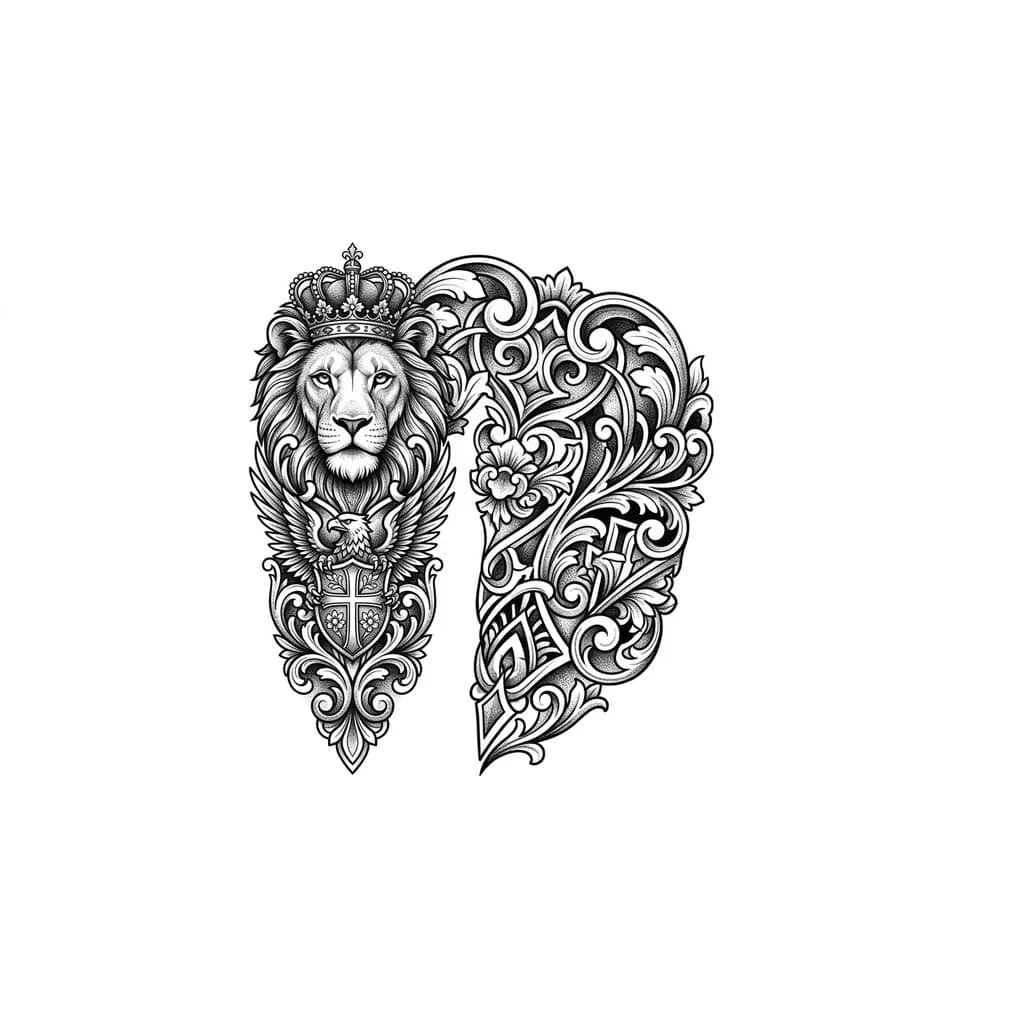 Тату эскиз: Necesito un tatuaje de la mitad del brazo Asia arriba para rellenar el que tengo inspirado en el tatuaje de ilia topuria que tiene en el brazo izquierdo