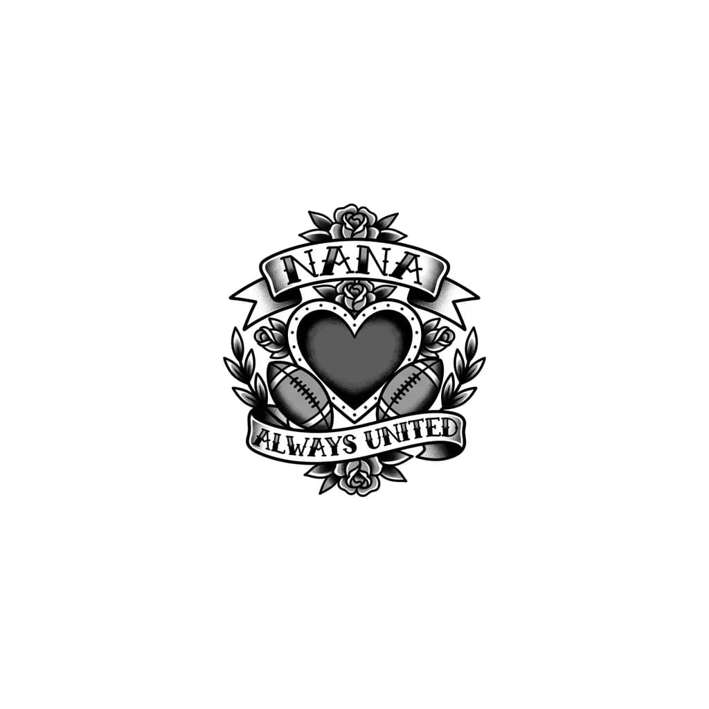 Un tatuaje para mí de mi abuela, tengo 18 y soy hombre.
La llamo Nana y quiero que sea minimalista para un chaval de 18 años, nos une mucho el fútbol desde siempre
