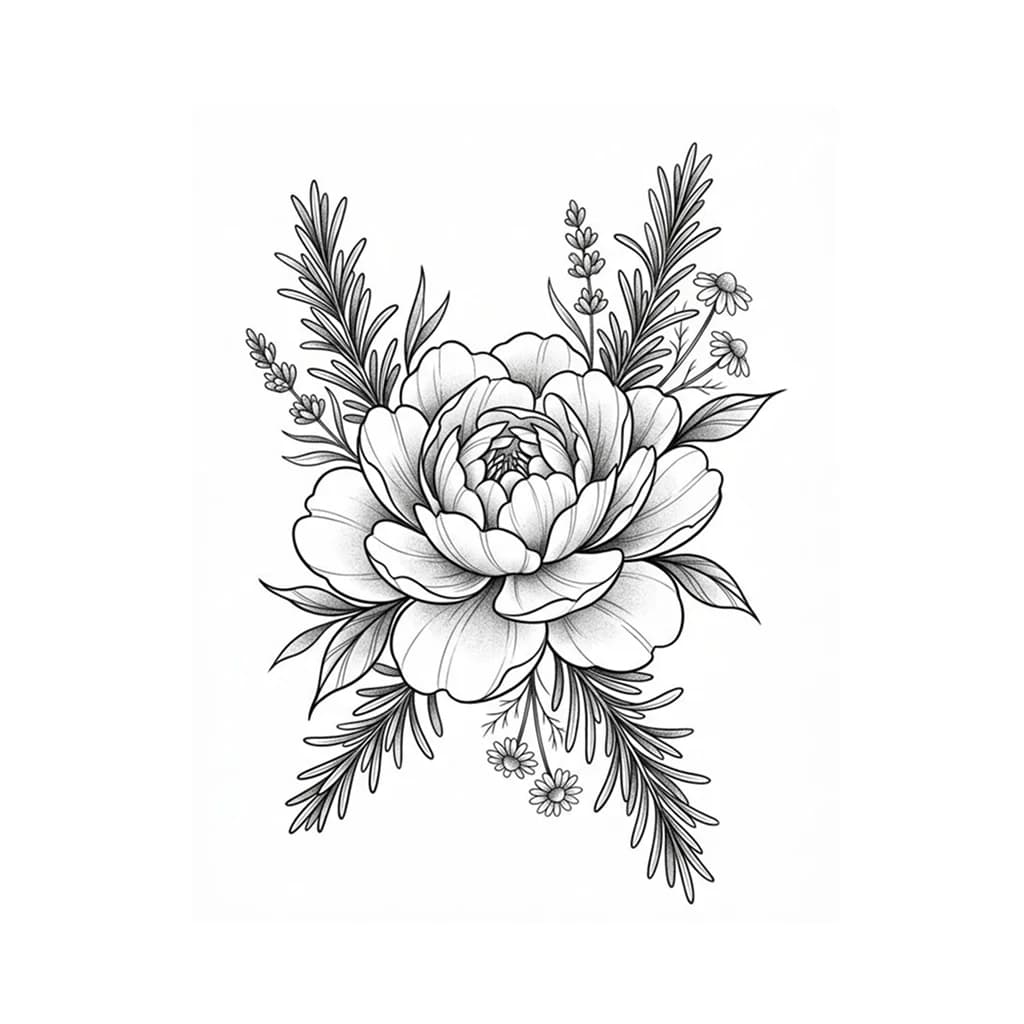 Floral tattoo style