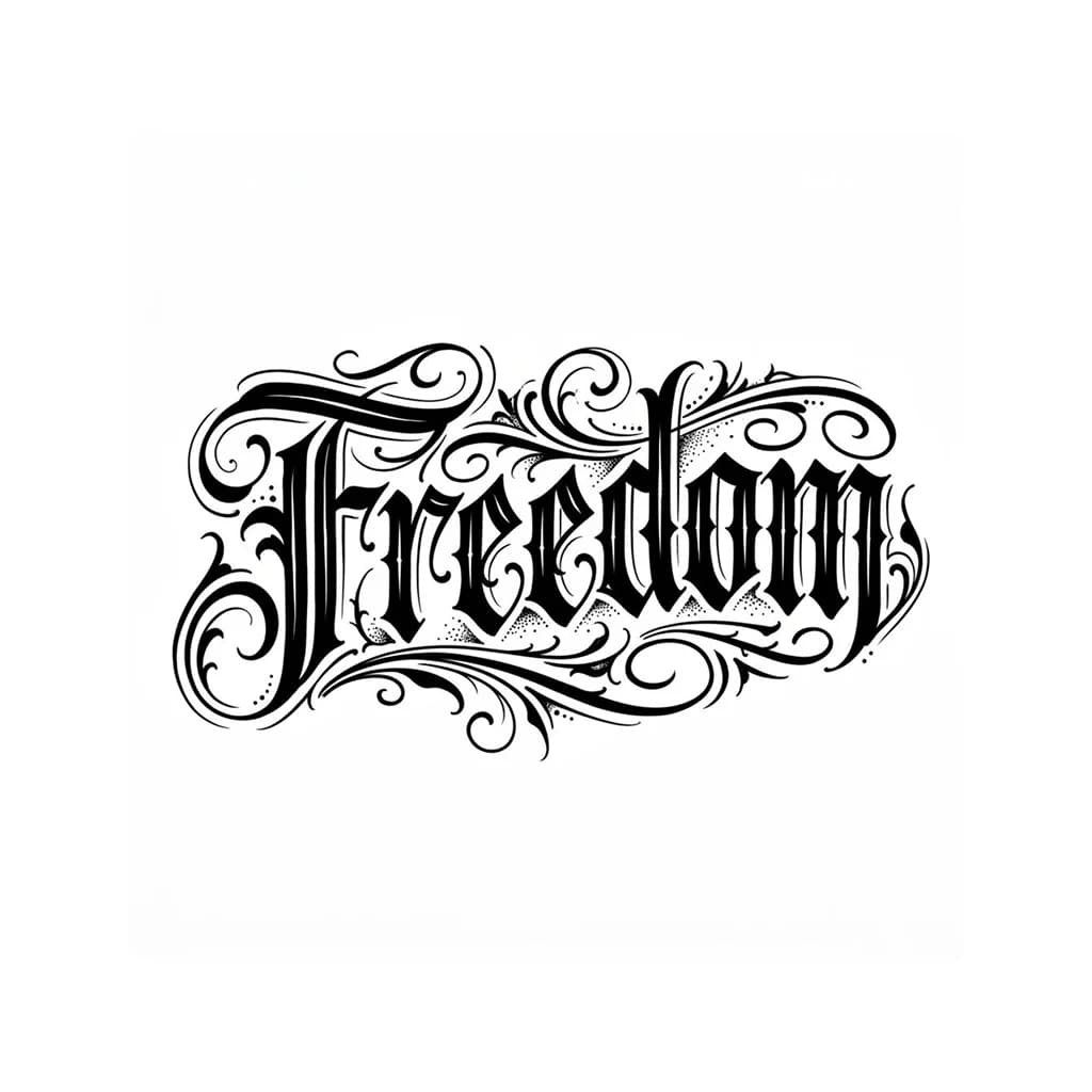 Lettering tattoo style